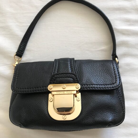 MICHAEL KORS BLACK GENUINE LEATHER MINI HANDBAG - Picture 5 of 6